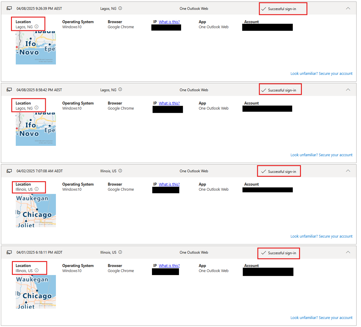 successful login from lagos